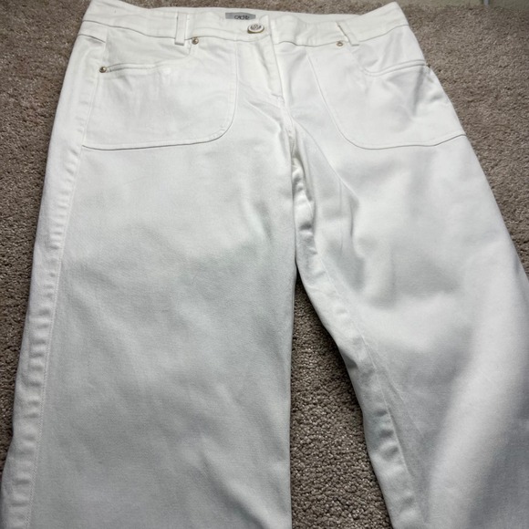 Y2K Cache Womens White Flare Leg Pants Size 8 Coastal Nautical Chic Cotton Retro - Picture 11 of 13